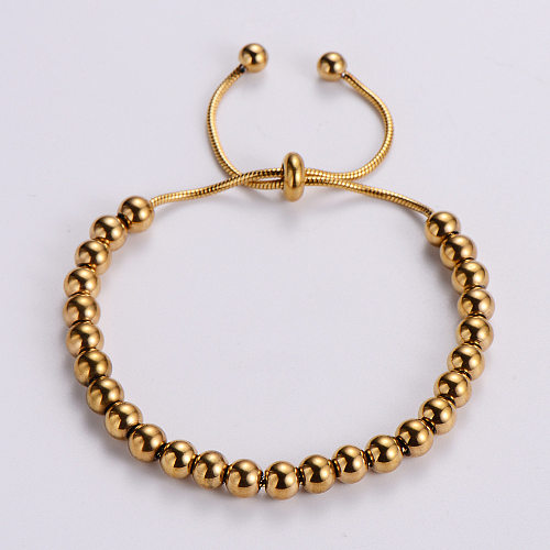 Bracelet réglable en acier inoxydable perlé simple à la mode
