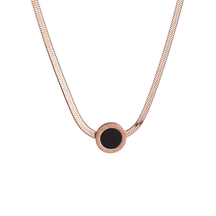 Simple Style Round Stainless Steel Necklace 1 Piece