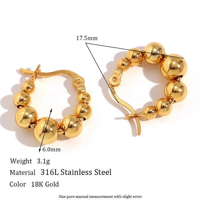 1 Paar einfache, klassische Ohrringe aus Edelstahl mit geometrischer Beschichtung und 18-Karat-Vergoldung