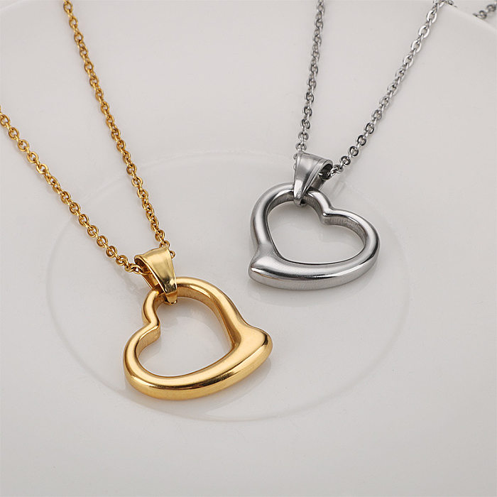 Colgante de collar de amor Simple, joyería Simple de acero inoxidable Popular de Japón y Corea del Sur