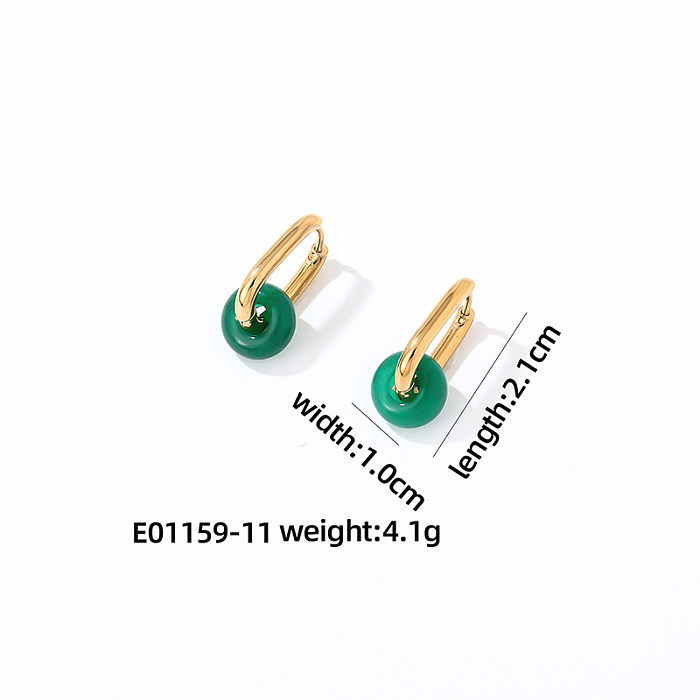 1 Pair Simple Style Oval Plating Stainless Steel  Gold Plated Earrings