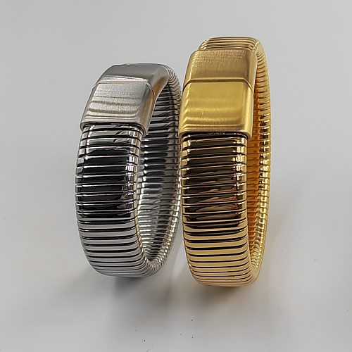 1 Piece Fashion Solid Color Stainless Steel Polishing Bangle