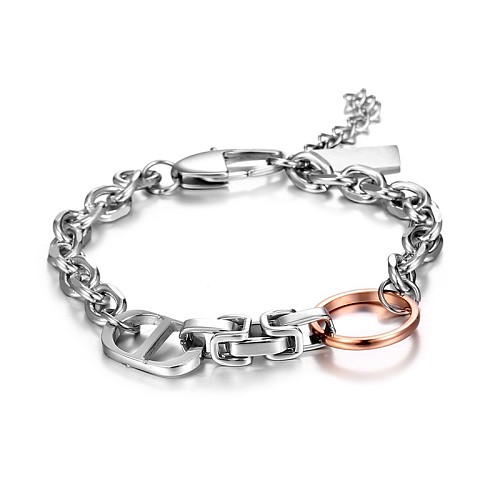 Titanium Steel Splicing Inter-color Bracelet Hip-hop Personality Jewelry Wholesale