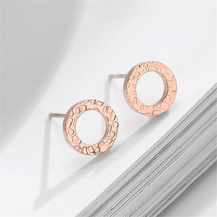 1 Pair Simple Style Solid Color Stainless Steel  Plating 14K Gold Plated Ear Studs