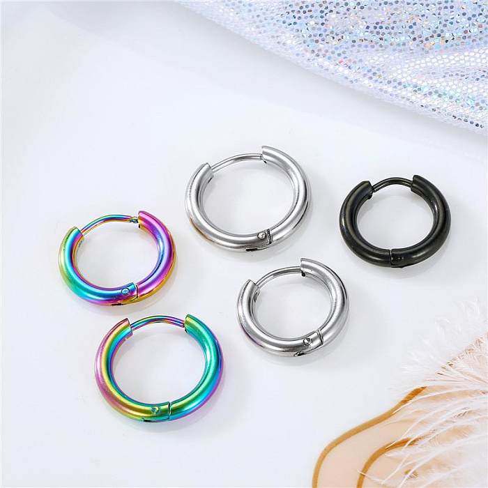 Color Retention Colorful Stainless Steel  Ear Buckle Wild Earrings Wholesale