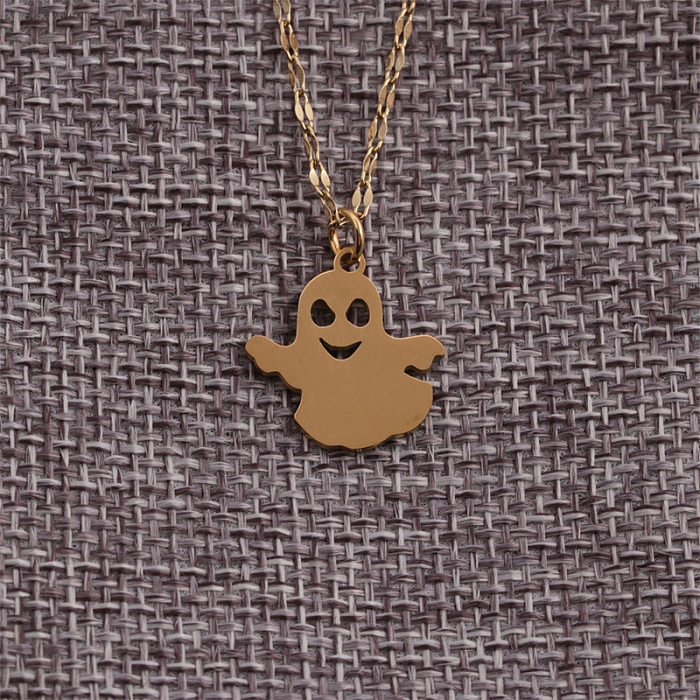 Atacado jóias halloween fantasma pingente de aço inoxidável colar jóias