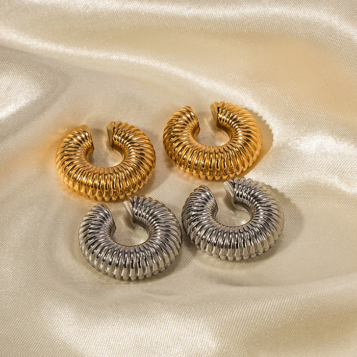 1 Paar IG-Stil-Ohrringe mit einfarbiger Beschichtung aus Edelstahl mit 18-Karat-Vergoldung