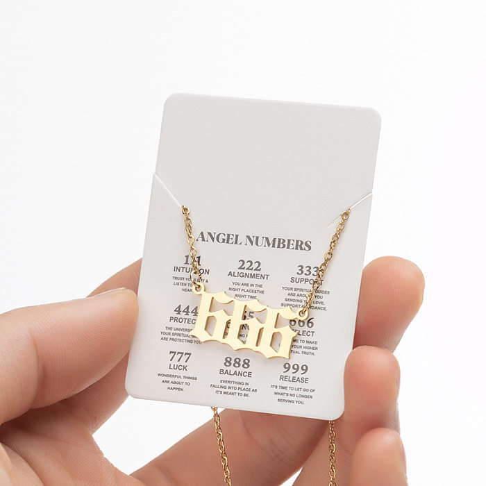 Fashion Number Stainless Steel  Stainless Steel Plating Pendant Necklace