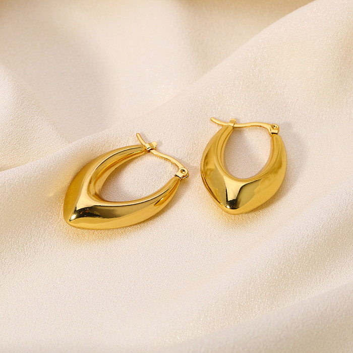 1 Paar einfache U-förmige Ohrringe im klassischen Stil mit 18 Karat vergoldetem Edelstahl