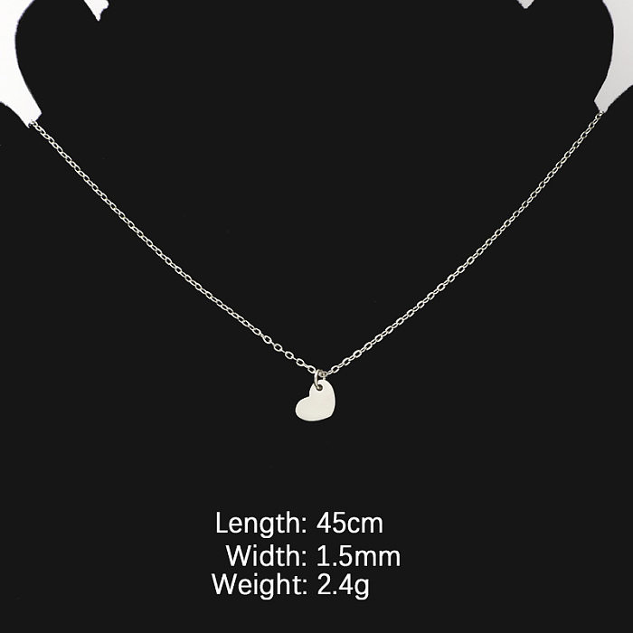 Collier pendentif en acier inoxydable plaqué or et argent, Style Simple, en forme de cœur, en vrac