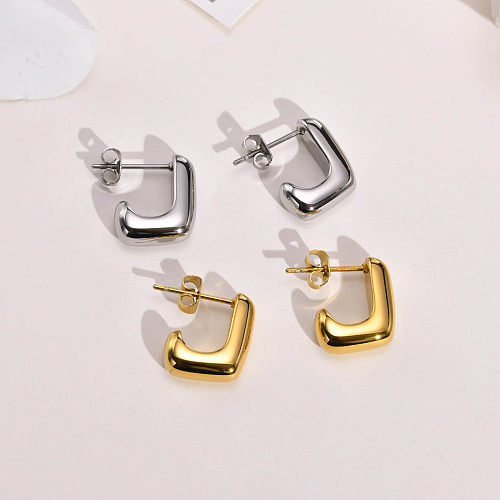 Simple Style Geometric Stainless Steel  Plating Earrings 1 Pair
