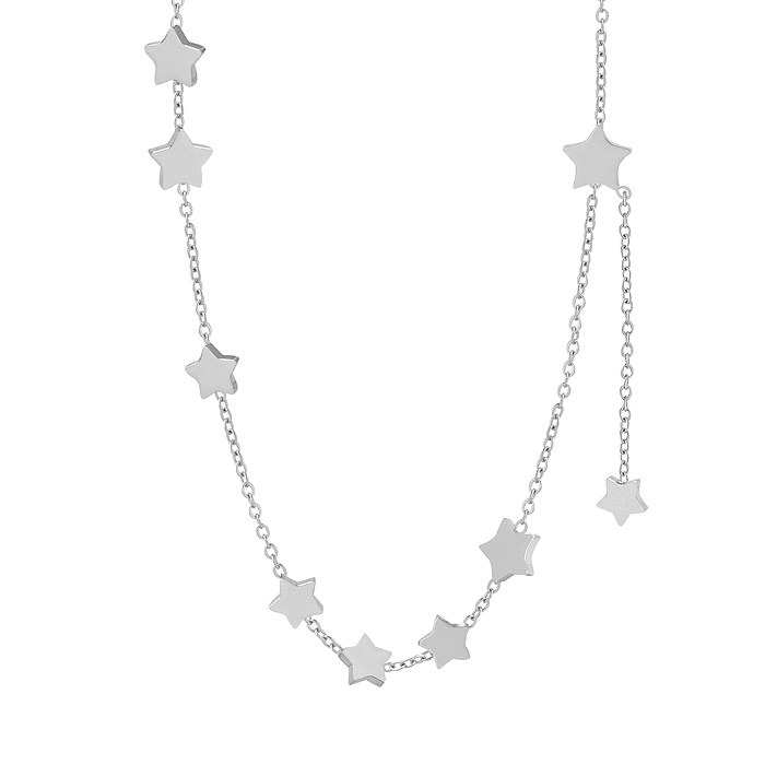 Collier plaqué or 18 carats en acier inoxydable avec étoile de style simple de style féerique