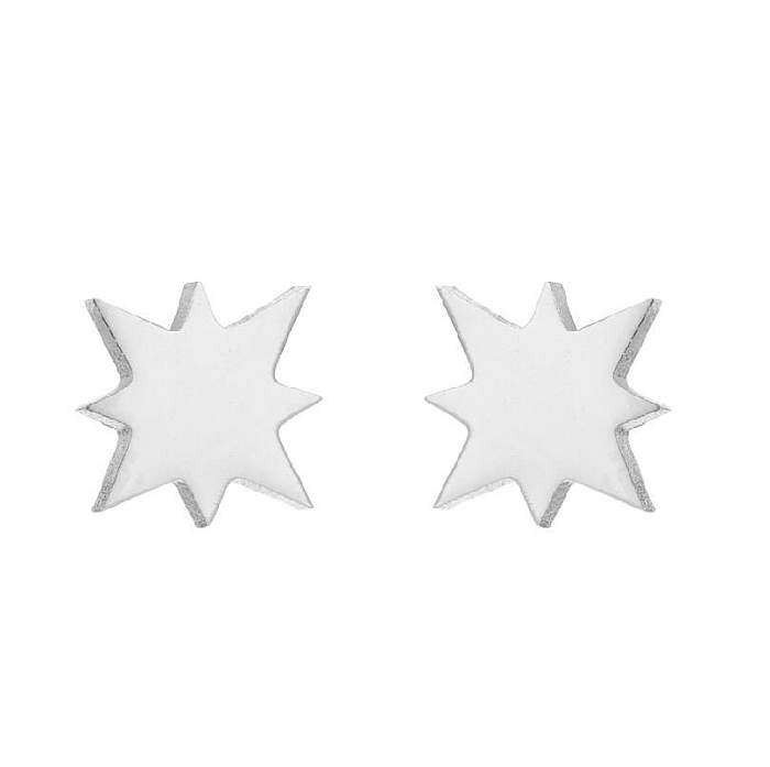 1 paire de boucles d'oreilles irrégulières en acier inoxydable avec lettres de Style Simple