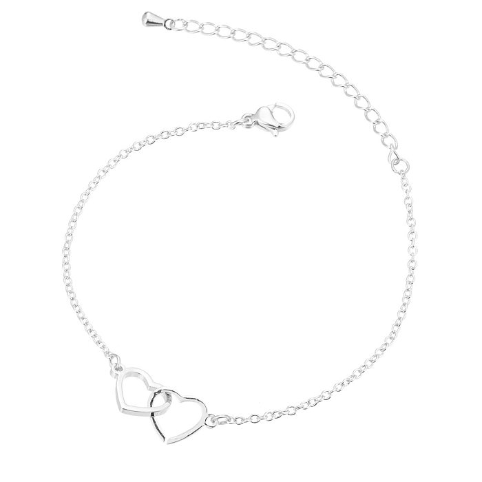1 pièce de bracelets plaqués en acier titane en forme de cœur à la mode