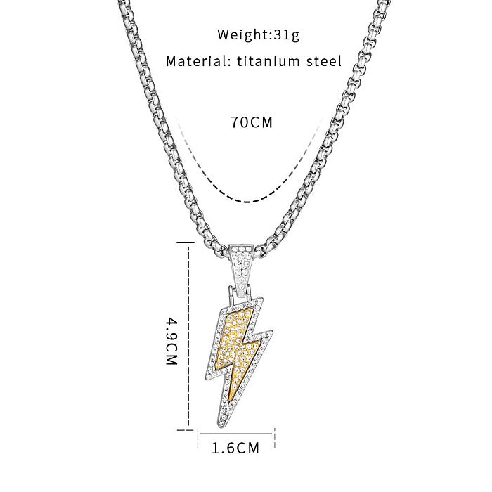 Hip-Hop Geometric Stainless Steel Polishing Pendant Necklace 1 Piece