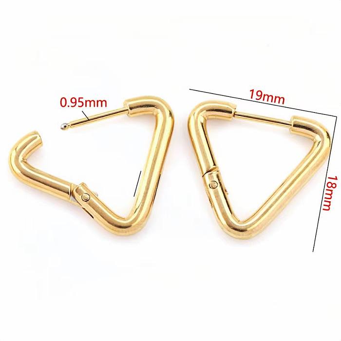 1 Pair Elegant Geometric Solid Color Plating Stainless Steel  18K Gold Plated Hoop Earrings