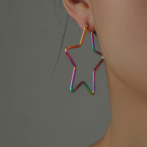 1 Pair Exaggerated Star Plating Stainless Steel  Earrings