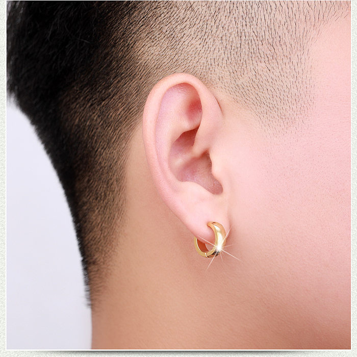 Simple Style U Shape Stainless Steel Earrings Plating Stainless Steel  Earrings 1 Piece