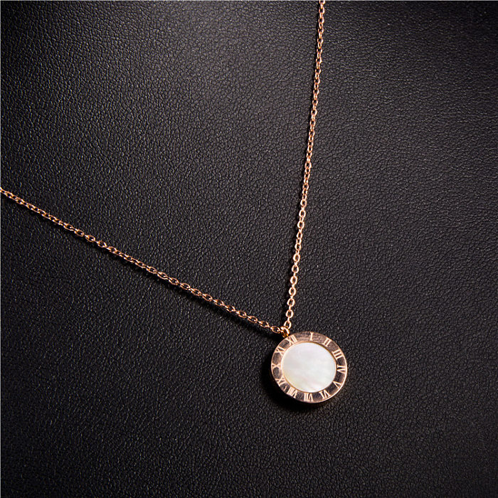 Elegant Sweet Classic Style Solid Color Stainless Steel  Plating Inlay Zircon 18K Gold Plated Necklace