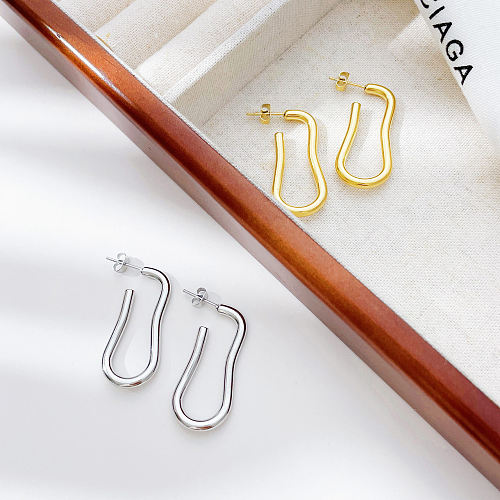 1 Piece Casual Simple Style Commute Geometric Plating Stainless Steel  Earrings
