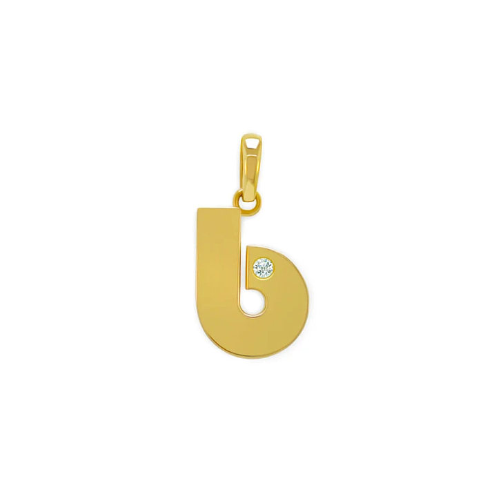 Modern Style Letter Stainless Steel  Stainless Steel Plating Inlay Zircon 18K Gold Plated Pendant Necklace