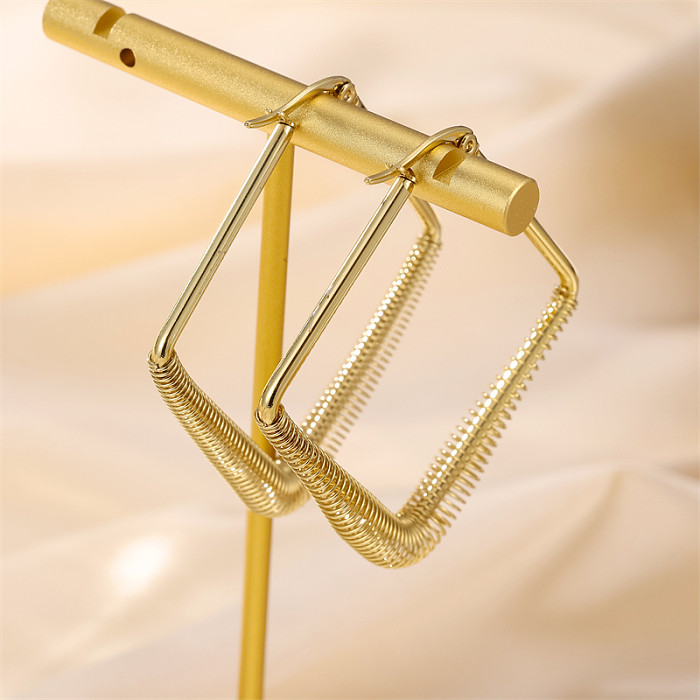 1 Paar Retro-Ohrringe im römischen Stil mit geometrischer herzförmiger Beschichtung, Edelstahlperle, 18 Karat vergoldet