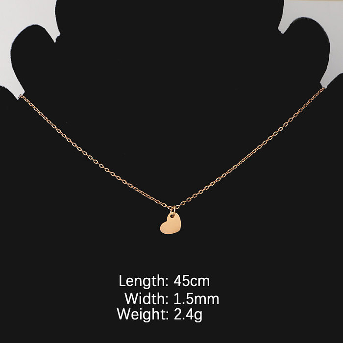 Collier pendentif en acier inoxydable plaqué or et argent, Style Simple, en forme de cœur, en vrac