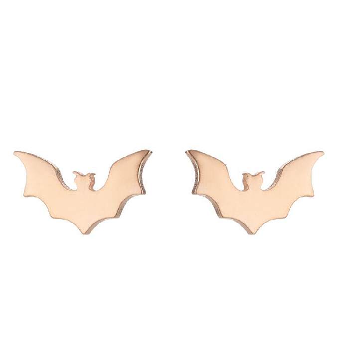 أزياء الأرنب الخفافيش الطيور الفولاذ المقاوم للصدأ تصفيح الأذن ترصيع 1 زوج