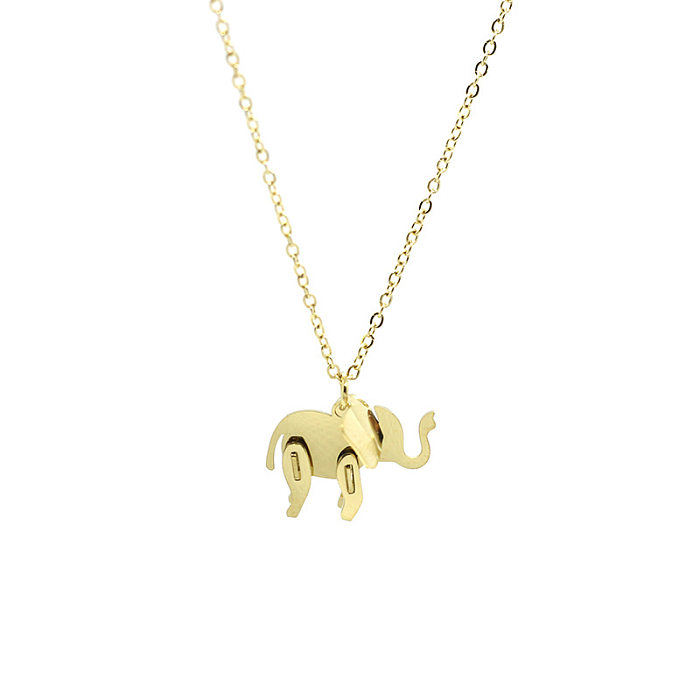 Großhandel Schmuck Baby Elefant Anhänger Edelstahl Halskette Schmuck