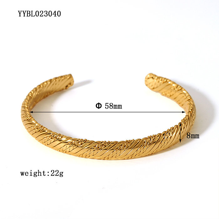 Wholesale Lady Solid Color Stainless Steel Plating 18K Gold Plated Bangle
