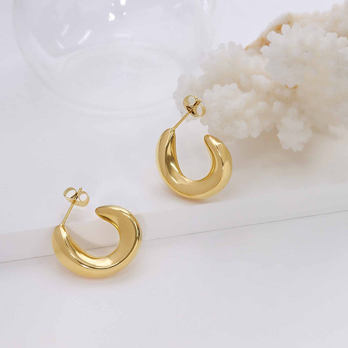 Wholesale Jewelry Geometric C-shaped Earrings Stainless Steel Earrings jewelry