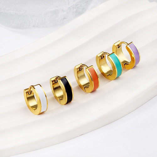 1 Pair Simple Style Classic Style Roman Style Geometric Plating Stainless Steel  Earrings