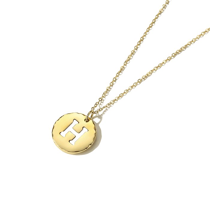 Simple Style Letter Stainless Steel  Stainless Steel Plating 14K Gold Plated Pendant Necklace