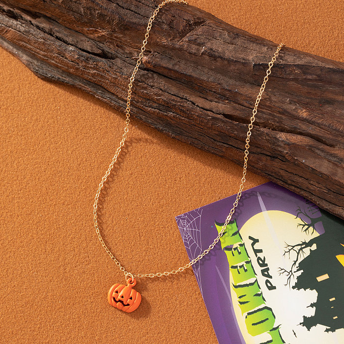 Funny Pumpkin Stainless Steel  Necklace