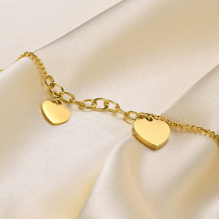 Bracelets en acier inoxydable en forme de cœur doux de style moderne
