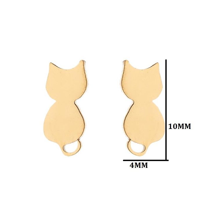 Boucles d'oreilles en acier inoxydable pour femmes, Style Simple, cœur géométrique, sans clous d'oreilles incrustés, placage