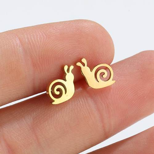 1 Pair Fashion Snails Stainless Steel Ear Studs