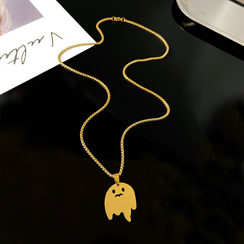 Couple Cute Ghost Stainless Steel  Necklace Plating Stainless Steel  Necklaces