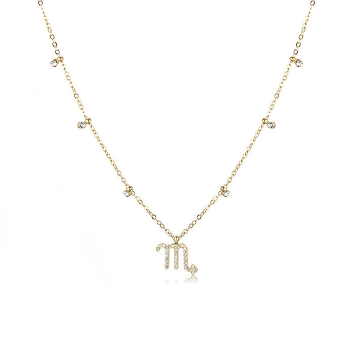 Halskette mit Anhänger „Basic Constellation“ aus Edelstahl mit Inlay-Zirkon-Anhänger
