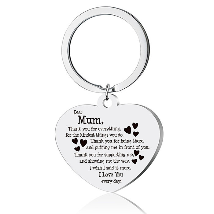 Fashion Letter Heart Shape Stainless Steel  Plating Keychain Necklace 1 Piece