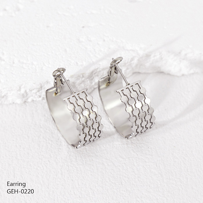 Creative Wave Glossy C- Ring Earrings
