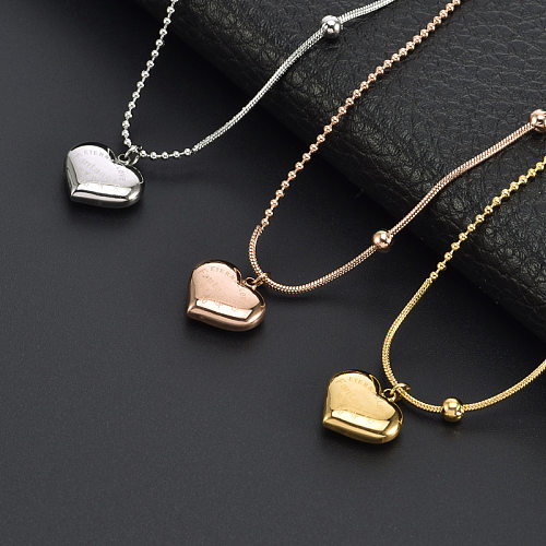 Sweet Heart Shape Stainless Steel Plating Pendant Necklace