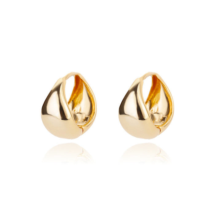 1 Pair Simple Style Commute Circle Plating Three-dimensional Stainless Steel  18K Gold Plated Earrings