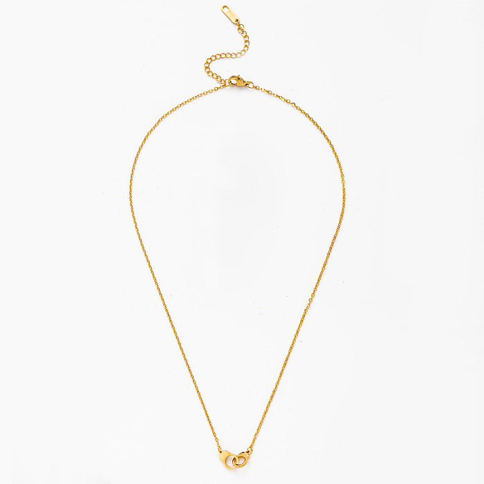 Einfache handschellenförmige Halskette aus Edelstahl im Großhandel