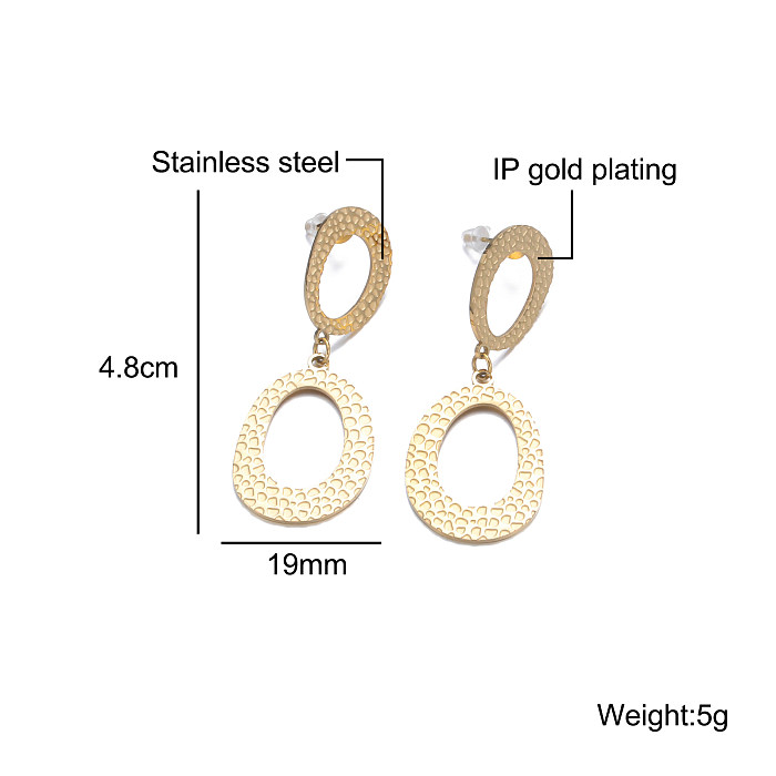 1 Pair Elegant Glam Luxurious Jigsaw Heart Shape Plating Stainless Steel  18K Gold Plated Drop Earrings Earrings