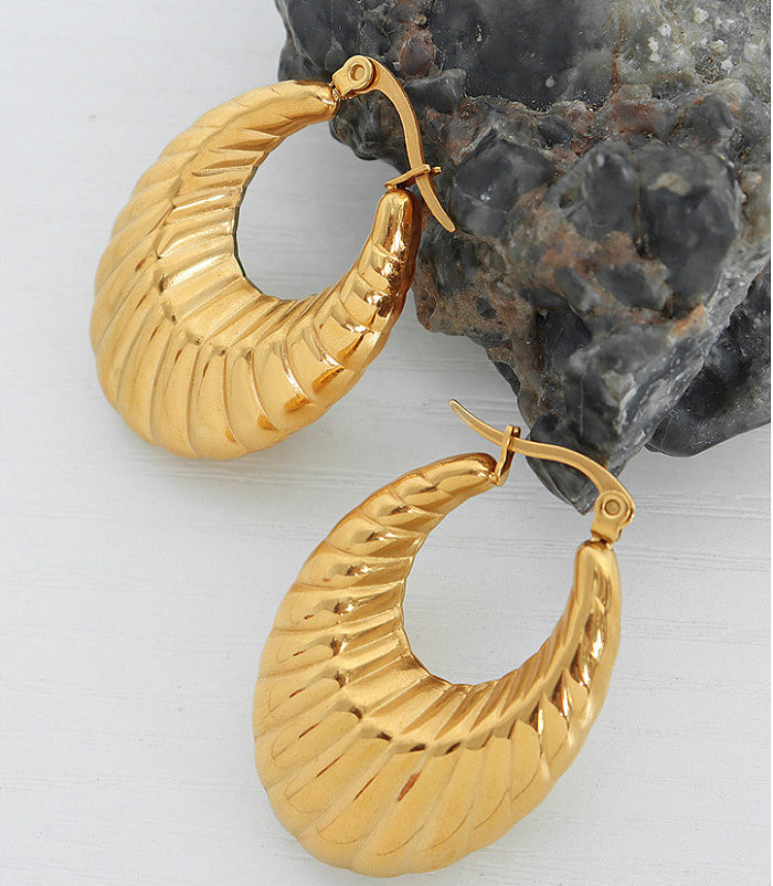 1 Pair Simple Style Classic Style Twist Plating Stainless Steel Gold Plated Ear Studs