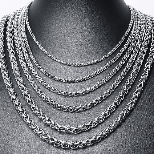 Collares en capas de acero inoxidable geométricos de estilo simple Chapado en collares de acero inoxidable