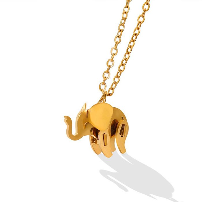 Fashion Multi-Layer Stitching Elephant Clavicle Necklace Female Stainless Steel Material