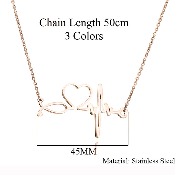 Titanium&Stainless Steel  Korea Geometric Necklace  (Steel Color) NHHF0111-Steel-color