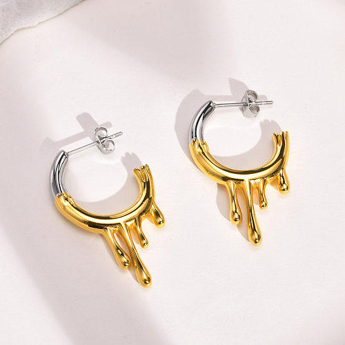 Fashion Water Droplets Stainless Steel  Earrings Plating Stainless Steel  Earrings